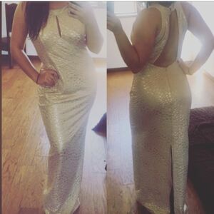 Gold maxi formal dress